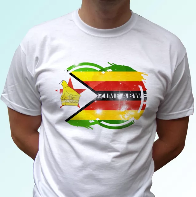 Zimbabwe Flag - white t shirt Africa tee top design - mens womens kids and baby