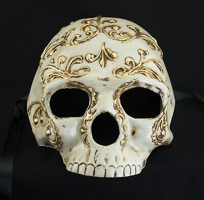 Crane - Mask Venice Tête De Death - White Baroque - Carnival Venetian - 64