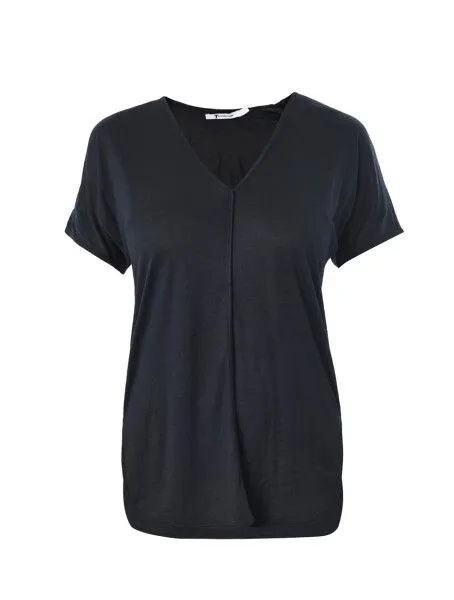 T by Alexander Wang Binding Seam V Neck in Black Size XS Retail $88