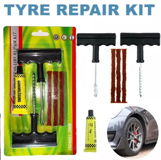 Tyre Repair Kit Tire Puncture Emergency Tools Set Motorcycle Bike Car Tubeless
