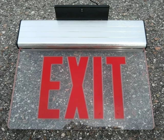 Edge Lit Red LED EXIT Sign Top Mount