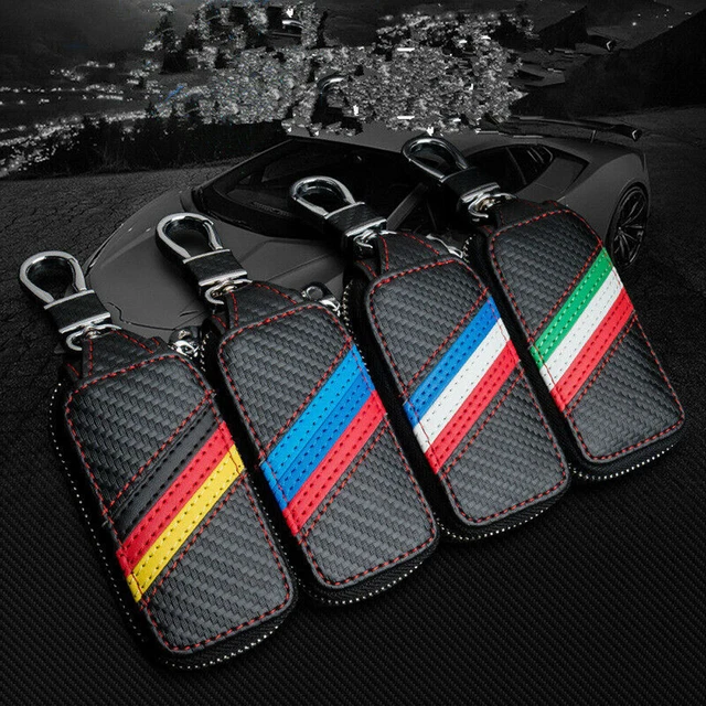 Car Key Holder Cover Key Chain Bag PU Leather Remote Fob Zipper Case US