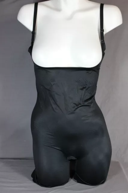 New SPANX Thinstincts Open Bust Mid Thigh Bodysuit Shaper 10235R Black SZ  XL