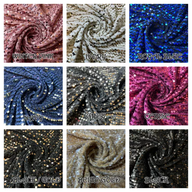 18 Colours - Luxurious Quality Soft Velour Velvet Stretch Dress Fabric  Material