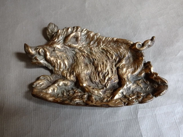 Petit Vide-poche En Métal Forme De Cochon/sanglier - Ancien Cendrier Ou Objet Décoratif - Style Vintage Français