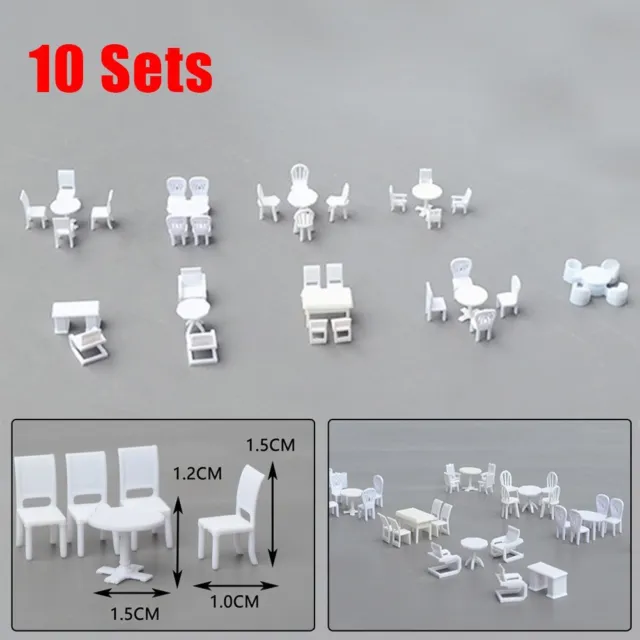10 ensembles de tables et de chaises pour modèles à l'échelle HO