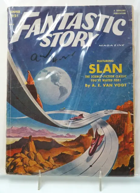 Vintage Fantastic Story magazine vintage, SCI-FI "Slan" Pulp Art 1952