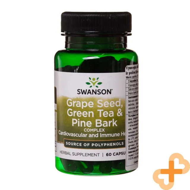 Swanson Raisin Grain Thé Vert Pin Écorce 60 Gélules Cardiovasculaire Immune Bien