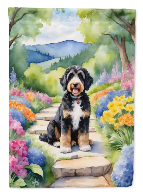 Bernedoodle Spring Path Flag Canvas House Size DAC6567CHF