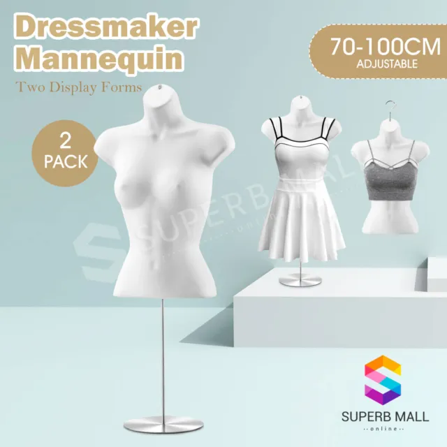 Female Mannequin Dress Form Dummy Model Clothes Display Manikin Torso Stand 2PCS
