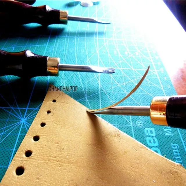 1 X Leather Craft Edge Beveler Skiving Cutting Tool Wood Handle DIY Top Quality