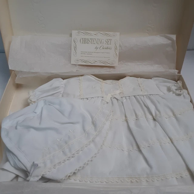Vintage 1970's Carter's Christening Set Complete Outfit Original Box