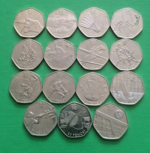 LONDON OLYMPIC 2012 50p FIFTY PENCE COINS - GREAT BRITISH COIN HUNT 2011