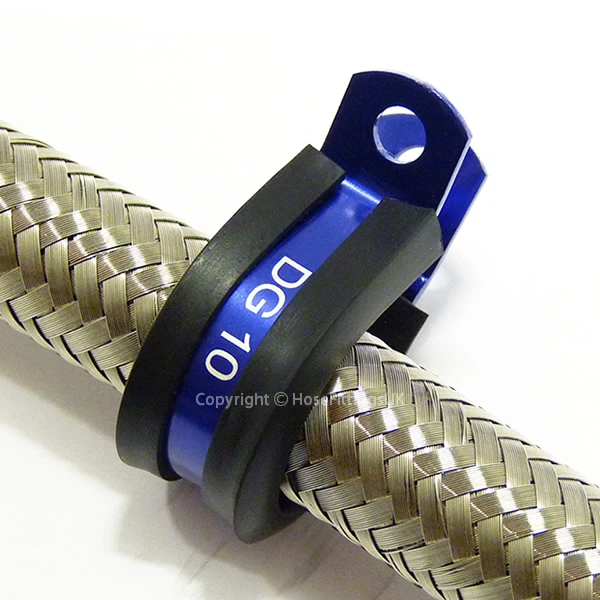 AN10 10AN 19MM BLUE Braided Hose Pipe P CLAMP CLIP Fitting Adapter