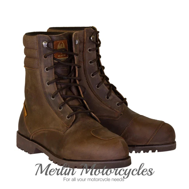 Stivali da moto Merlin Drax 2 D30 CE impermeabili in pelle - marroni