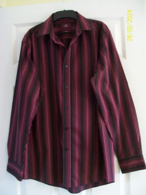 MENS 1970's STYLE STRIPED SHIRT SIZE LARGE (16 COLLAR) BY MOSS ESQ.