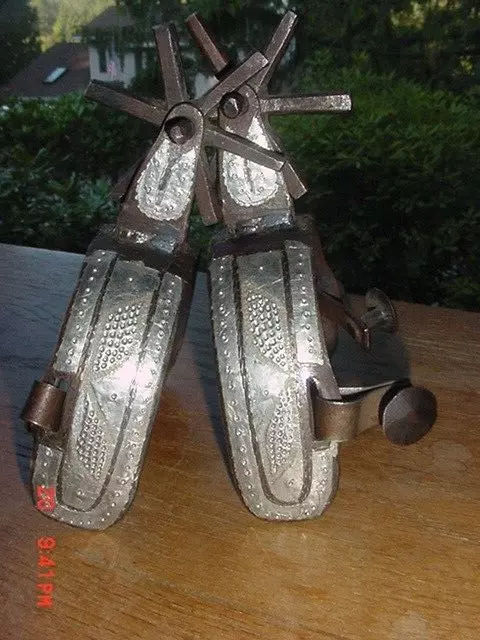 Vintage Handmade Mexican Cowboy Spurs 6 Point Rowells