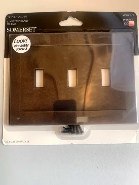 Somerset 662676 Oil-Rubbed Bronze Triple Toggle Wall Plate - Brand New 2