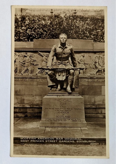 Scottish American War Memorial Edinburgh Scotland Real Photo Postcard Valentines