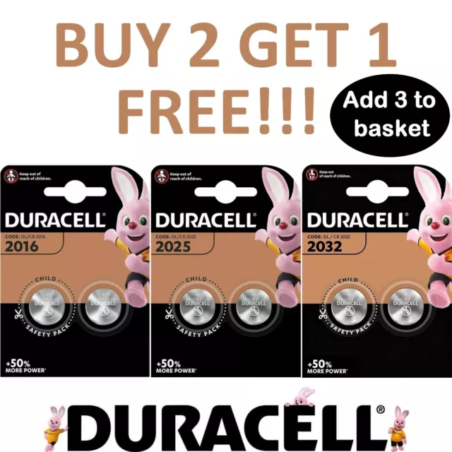 DURACELL® DL/CR 2016 2025 2032 Lithium Coin Cell Battery 3V Batteries Car Keyfob