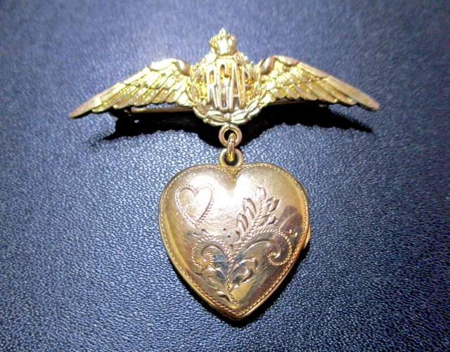 ROYAL CANADIAN AIR FORCE RCAF WWII Era Sterling Silver & GF LOCKET ...