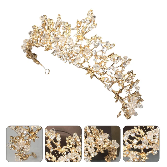 Tiara Con Strass Per Donne - Corona Da Regina, Per Matrimoni, Compleanni, Halloween - Foto 2