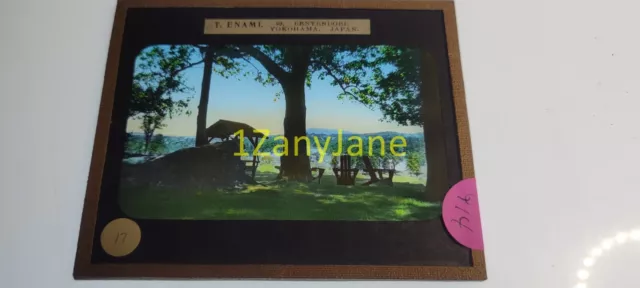 Q14 HISTORIC Glass Magic Lantern Slide World Cruise 17 T ENAMI MOUNTAIN PARK