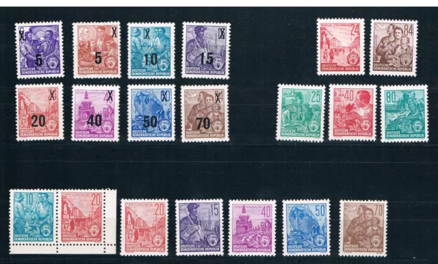 DDR 435-42,453-458, Fünfjahrplan III, IV kpl. postfrisch,** teils gepr. Mayer VP