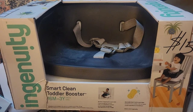 Ingenuity SmartClean Toddler Booster Seat for Dining Table with 3-Point Harness