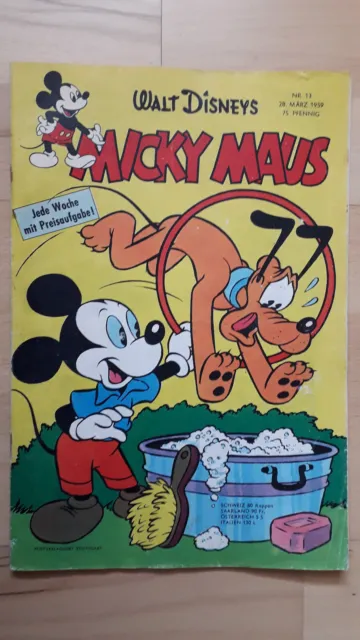 Micky Maus Nr.13 vom 28.3.1959 mit MMK-Zeitung, Sammelbild - ORIGINAL COMICHEFT