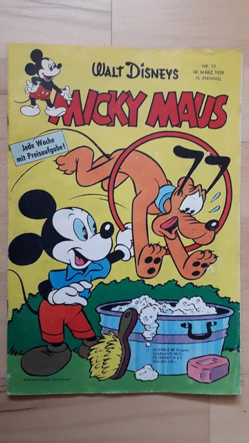 Micky Maus Nr.13 vom 28.3.1959 mit MMK-Zeitung, Sammelbild - ORIGINAL COMICHEFT
