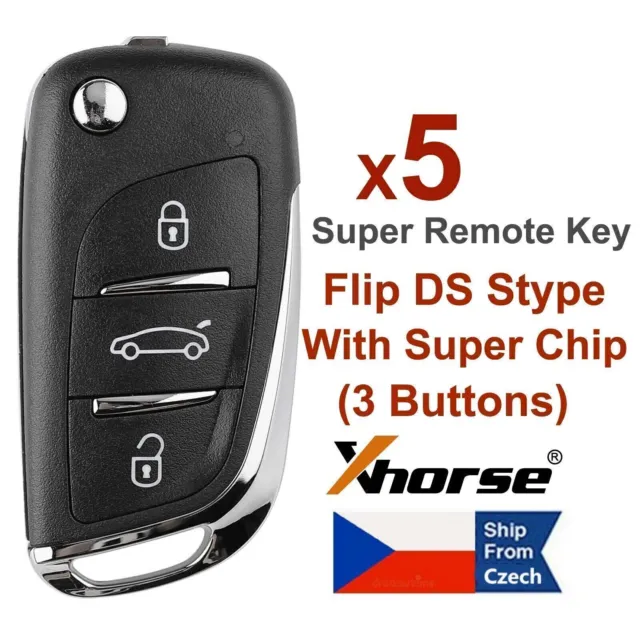 5x Xhorse Universal Super Remote Key DS Flip Style 3 Buttons XEDS01EN for MAX