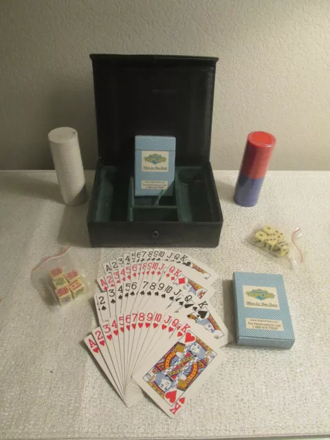 Tropicana Casino Poker Set Double Deck Cards Chips Dice Las Vegas Collectible