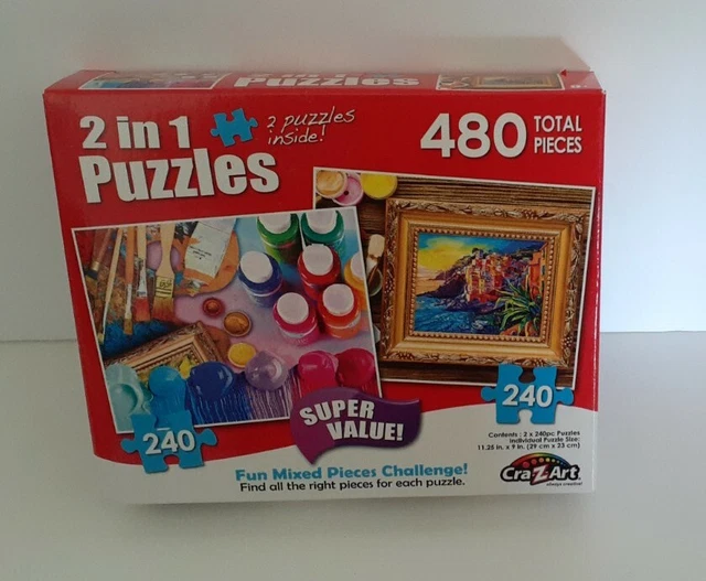 2 in 1 {240 Pieces Each} 11.25" x 9" CraZart_ Frame_ New Jigsaw Puzzle