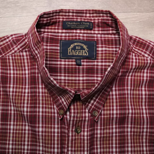 Vintage BD Baggies Button Down Shirt Men's 4X Tall Multicolor Plaid