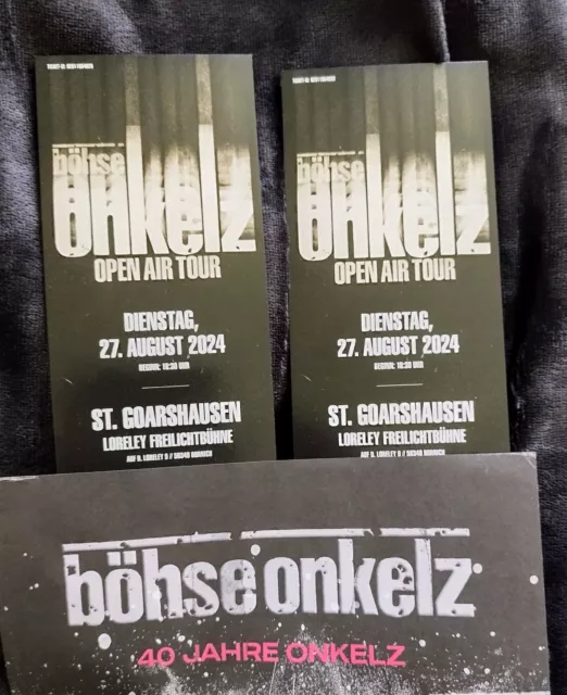 Zwei Tickets Böhse Onkelz Tour 27.08.2024, Loreley, Front of Stage