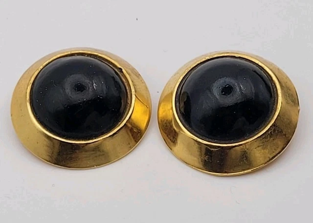Boucles D'oreilles Clips LOOLA Paris - Métal Doré Et Cabochon Vintage - Occasion