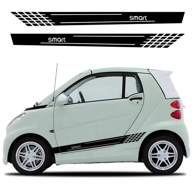 2 Adesivi Stella Worldcustom Per Mercedes Smart – Adesivi Decorativi Per Montanti Portiere, Nero Lucido, Diametro 33 Cm, Tuning Sportivo