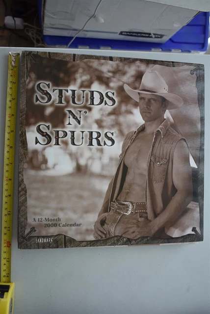 STUDS N SPURS SHIRTLESS COWBOY sexy BEEFCAKE MALE Vintage GAY interest  calendar £19.78 - PicClick UK