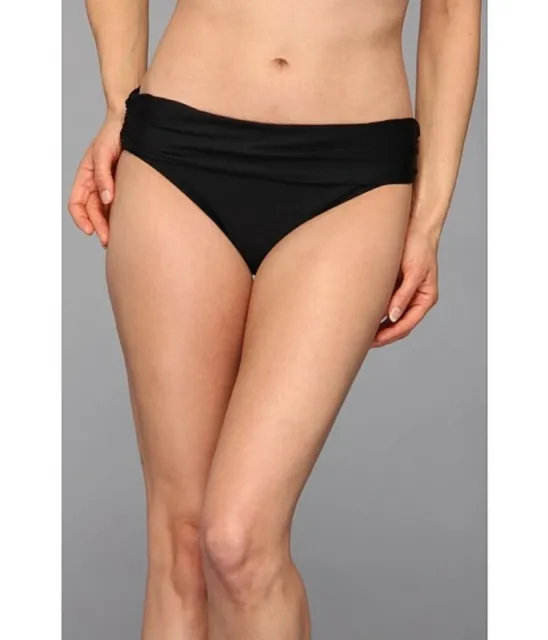 ATHENA 262703 Women's Heavenly Banded Bikini Bottom Black Swimwear Size 6
