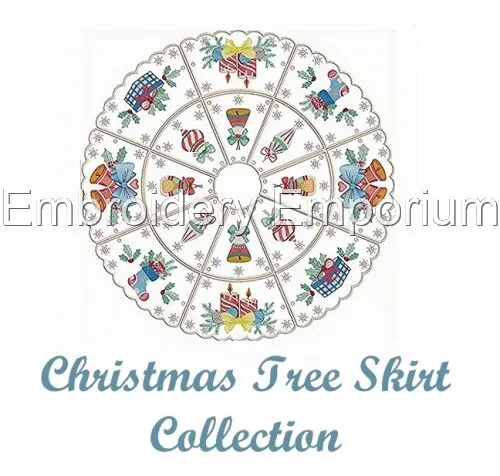 Christmas Tree Skirt Collection- Machine Embroidery Designs On Usb 6X10