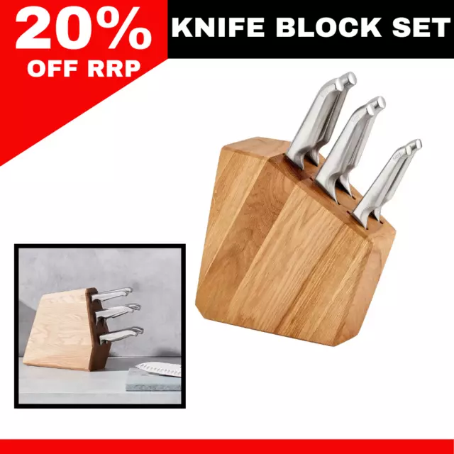 Furi 7pc Knife Block Set Cutlery Set Bread Santoku Cook Knife Pro Knives