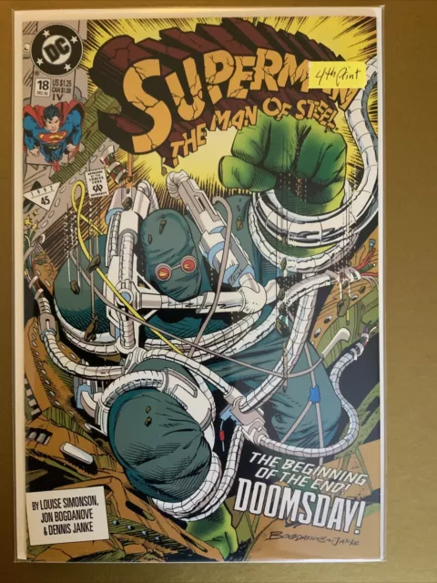 Superman Man of Steel #18 Super Rare 4th Print, 1st App Full Doomsday 9.2 /9.4!