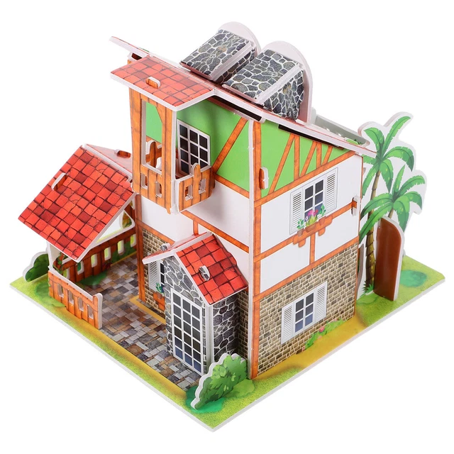 4 SETS DIY Puzzle House Crafts for 3 Year Olds Display Model 3D Child £