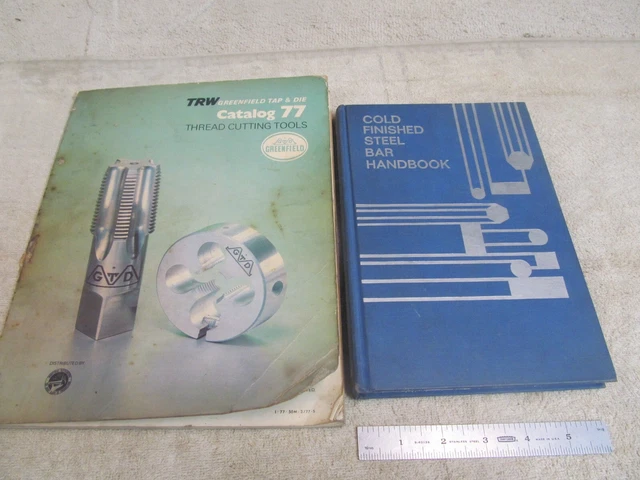 (2) Vintage Machine Books, Trw Greenfield 1977 Thread Cutting Tools & Steel Book
