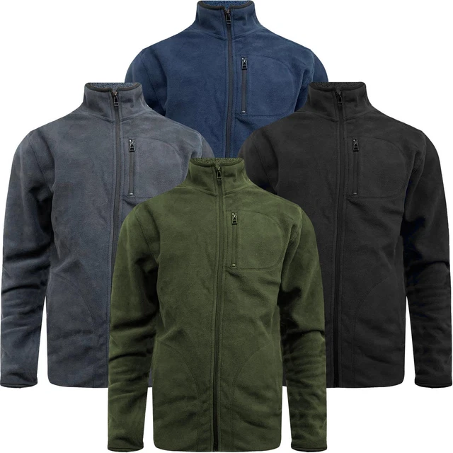 Mens Ex-F&F Full Zip Anti Pill Polar Fleece Jacket Winter Casual Work Wear Coat