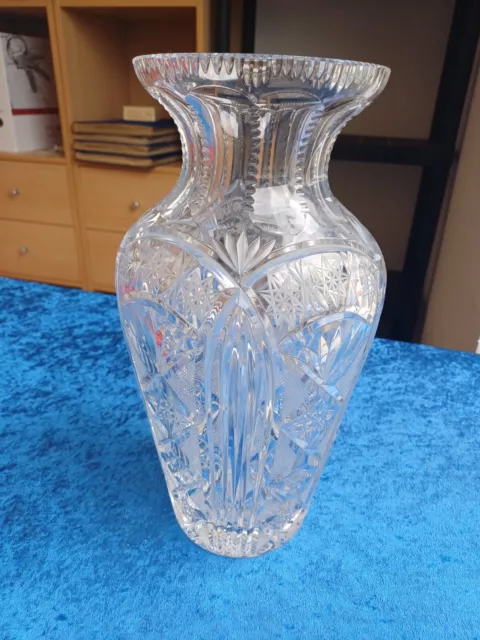 Große schwere Nachtmann Bleikristall Vase Überfang Diamant geschliffen 33cm
