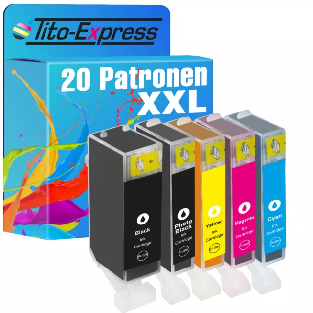 20 Patronen für Canon Pixma IP4850 IX6550 MG5150 MG5350 MG6150 PGI-525 CLI-526