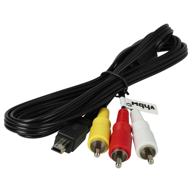 Câble AV Composite Vhbw 150 Cm - Compatible Panasonic NV-DS990, NV-DX100, NV-EX1 Etc. - Pour Connecter Caméscope à TV/projecteur - 5