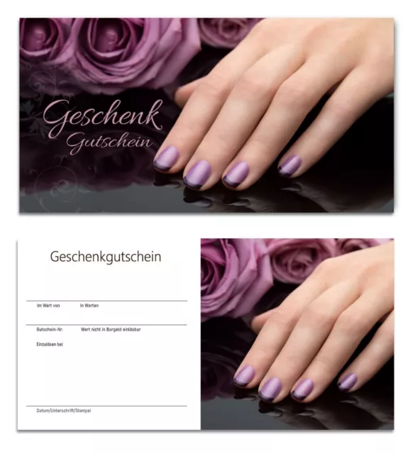 Geschenkgutscheine Gutscheinkarten Fußpflege Nagelstudio Beauty Kosmetik Nail